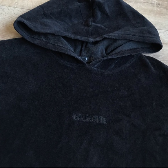 Brunette the label hoodie sweater dress oversized tunic hoodie Elle Velour tunic - Picture 4 of 8